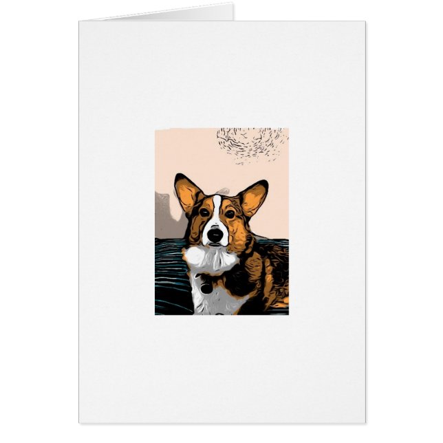 Cartão Corgi dos desenhos animados (Frente)