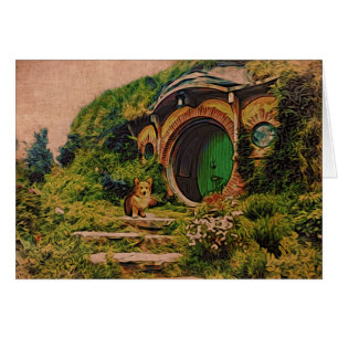 Cartão Corgi em Hobbiton
