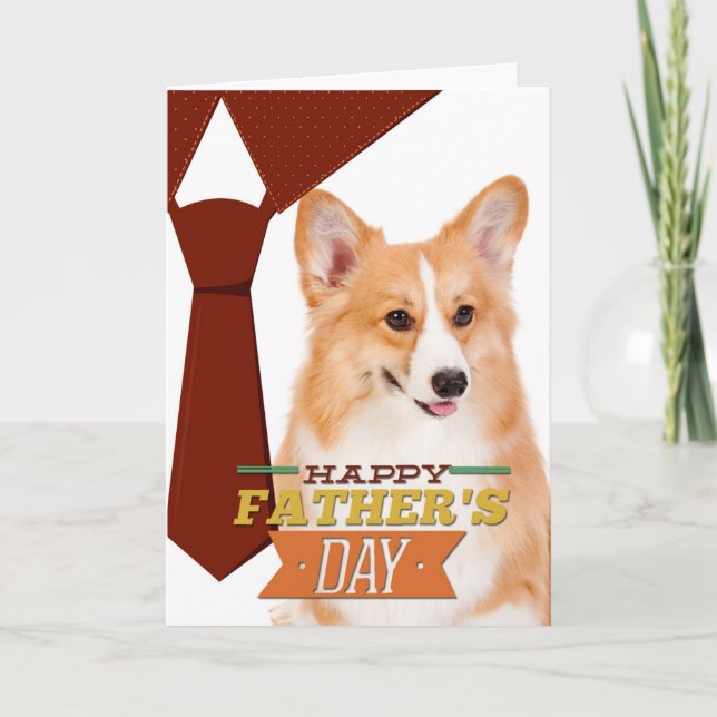 Cartão Corgi Father's Day Card (Frente)