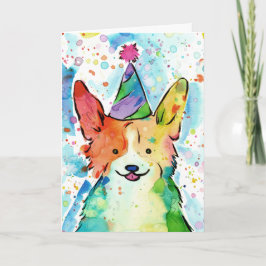 Cartão Corgi Festa de aniversário