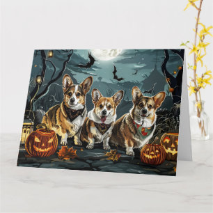 Cartão Corgi Halloween Assustador