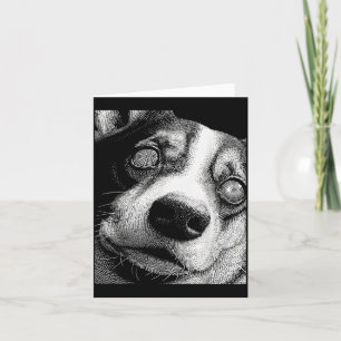 Cartão Corgi Hipnótico Olhos Estranhos Horror Weirdcore