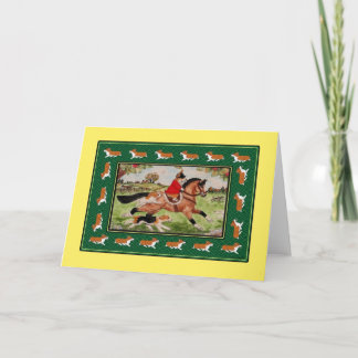 Cartão Corgi Huntsman dirige-se a Hounds Card