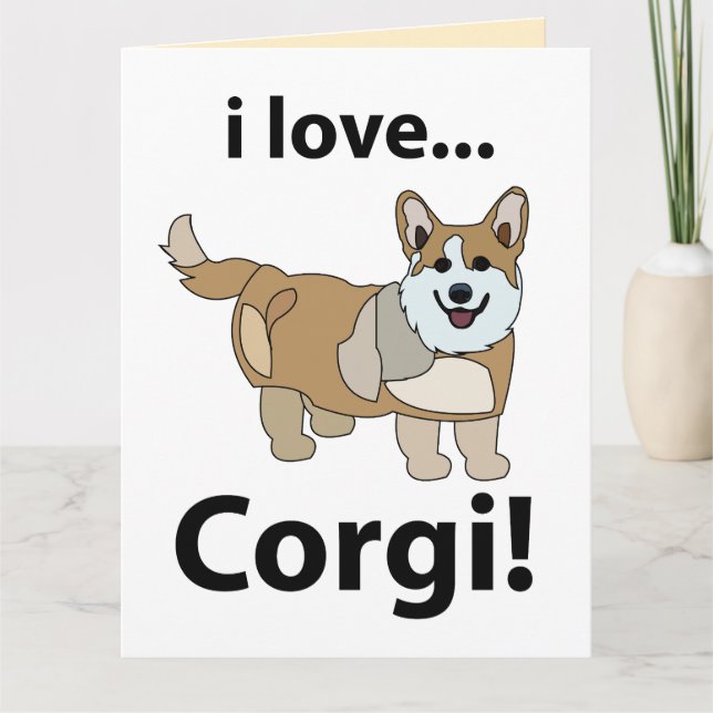 Cartão Corgi I Love Corgi (Frente)