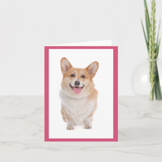 Cartão Corgi ( Pembroke ) Puppy Dog Blank Note Card (Frente)