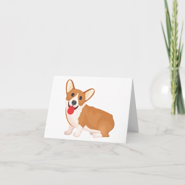 Cartão Corgi (Pembroke Welsh) Puppy Dog Note Card (Frente)