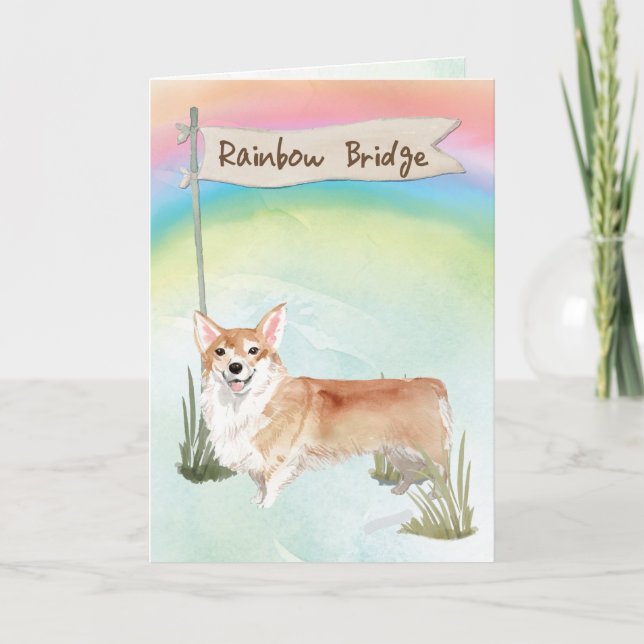 Cartão Corgi Pet Sympathon Rainbow Bridge (Frente)