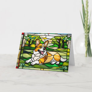 Cartão Corgi StainGlass