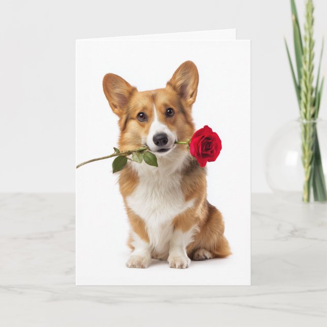 Cartão Corgi Valentine (Frente)