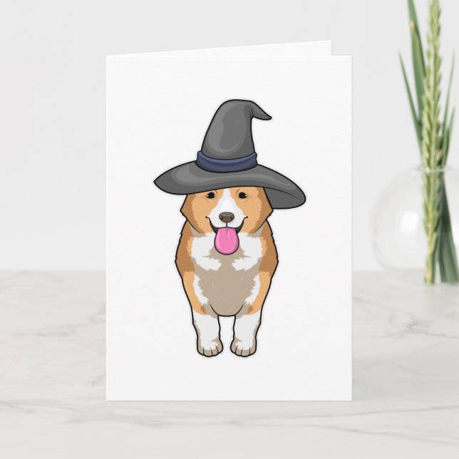 Cartão Corgi Witch (Frente)