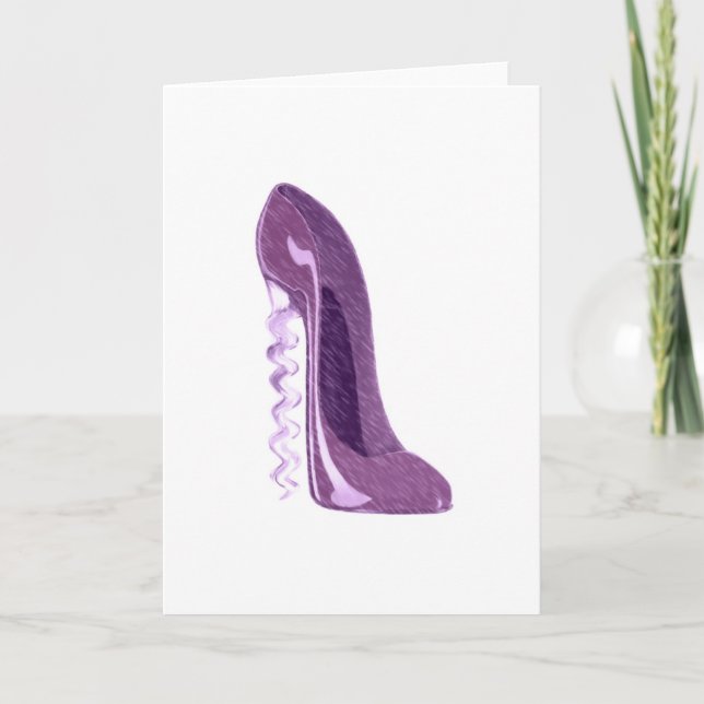 Cartão Corkscrew lilac stiletto shoe (Frente)