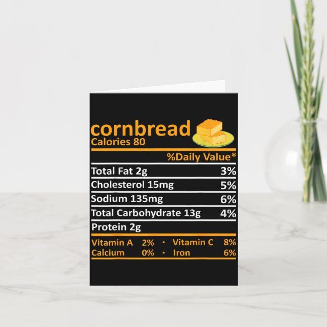 Cartão Cornbread Nutrition Food Thanksgiving Costume Chri (Frente)