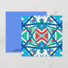 Cartão Cornflower Balanced Harmony Colors Abstrato Linhas