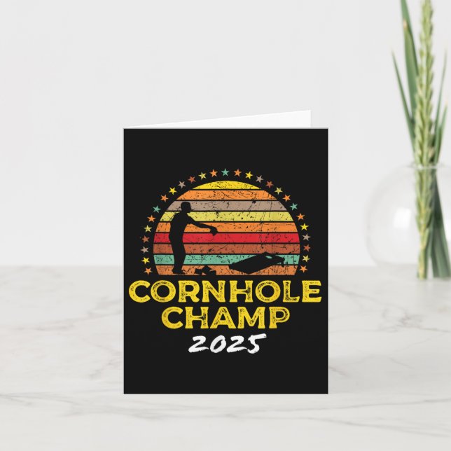 Cartão Cornhole Champion 2025, Cornhole Bolsas Tournament (Frente)