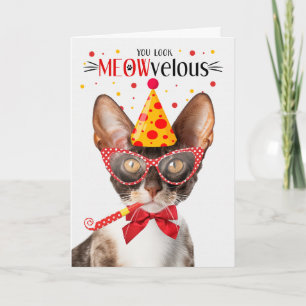 Cartão Cornish Rex Cat MEOWvelous Aniversário