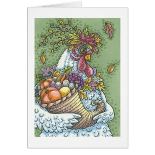 Cartão CORNUCOPIA HEN, OBRIGADA A TORNAR O Vazio DO CARTÃ