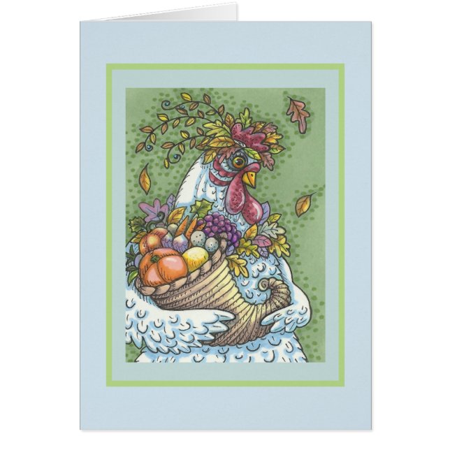 Cartão CORNUCOPIA HEN, OBRIGADA A TORNAR O Vazio DO CARTÃ (Frente)