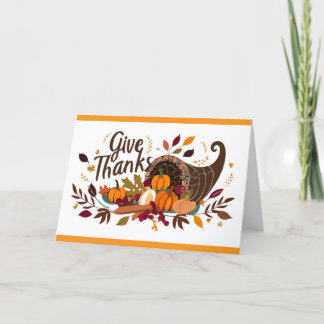 Cartão Cornucopia Of Food Thanksgiving Greeting Card