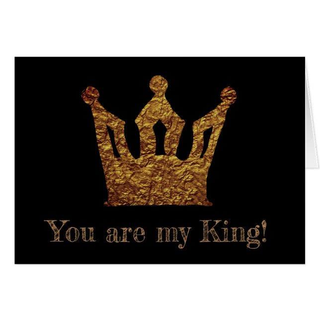 Cartão Coroa de Cartão-Postal Personalizado Dourado (Frente Horizontal)