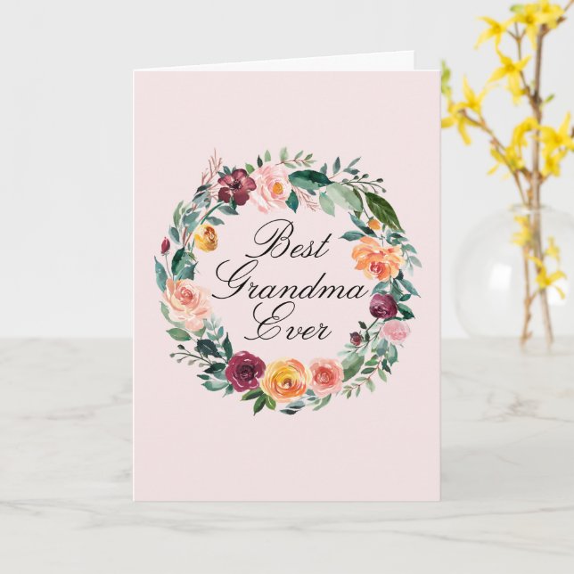 Cartão Coroa de Flores de Rosa de Outono de Outono Melhor (Flor Amarela)