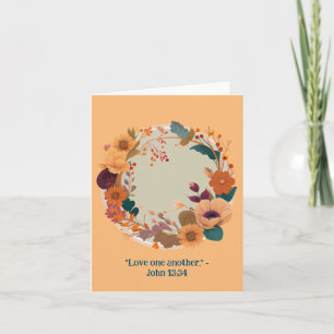 Cartão Coroa de Flores Secas Radiantes Religiosas