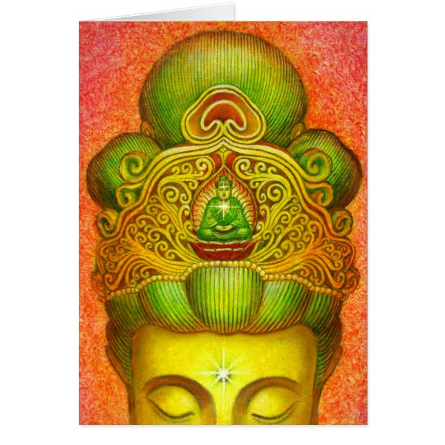 Cartão Coroa de Kuan Yin da deusa (Frente)