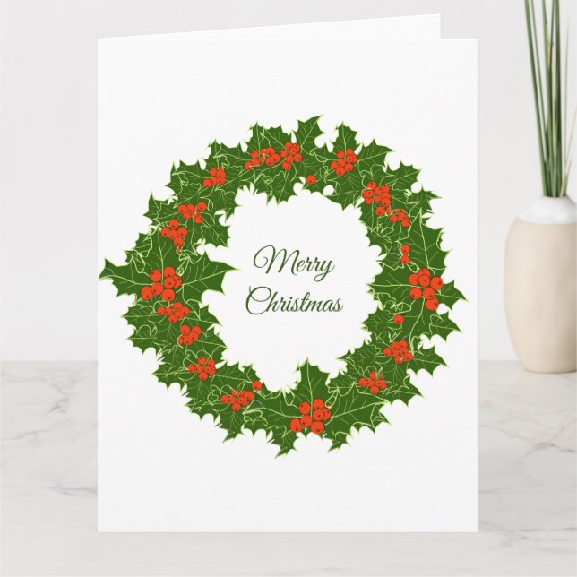 Cartão Coroa de Natal Feliz Natal (Frente)