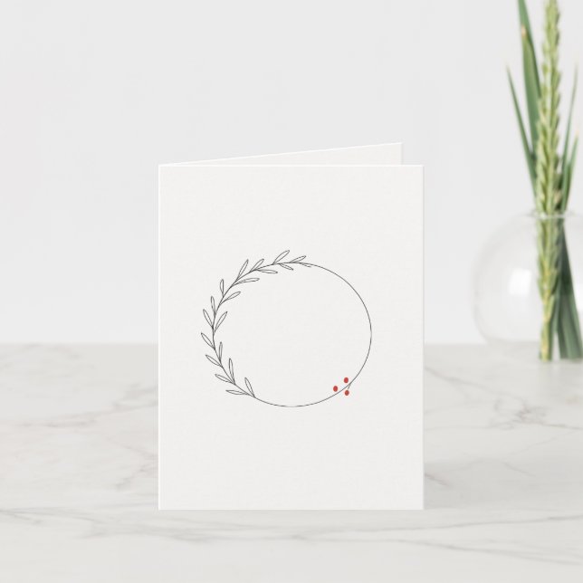 Cartão Coroa de Natal Minimalista (Frente)