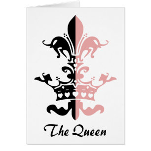 Cartão Coroa do coração de Fleur - rosa