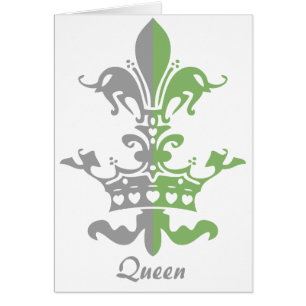 Cartão Coroa do coração de Fleur - verde