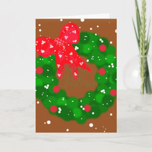 Cartão Coroa e Laço Modernos com Neve