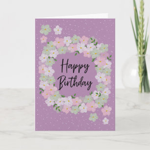 Cartão Coroa Floral de Aniversário