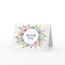 Coroa Floral em Aquarela Elegante para Melhoras Rá