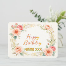 Coroa Floral em Aquarela – Feliz Aniversário Elega
