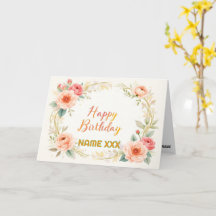 Coroa Floral em Aquarela – Feliz Aniversário Elega
