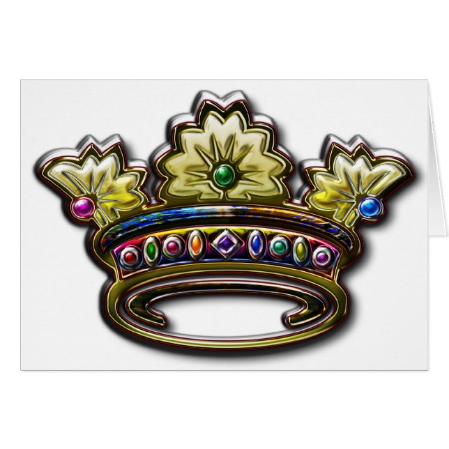 Cartão Coroa jeweled real (Frente Horizontal)