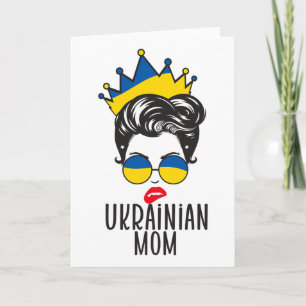 Cartão Coroa Mãe Ucraniana Ucrânia Coque Desarrumado Mulh