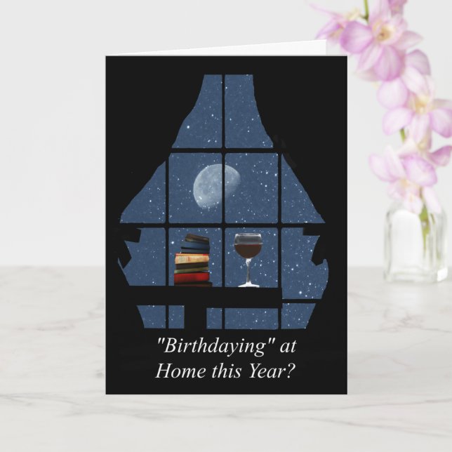 Cartão Corona Virus Social Distancing Wine Birthday (Orquídea)