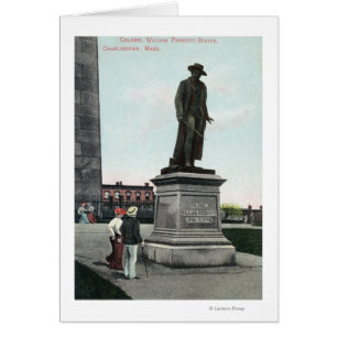 Cartão Coronel William Prescott Statue Scene