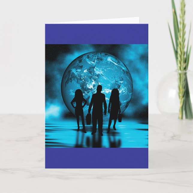 Cartão Corporate Team Silhouette Futuristic Business (Criador carregado)