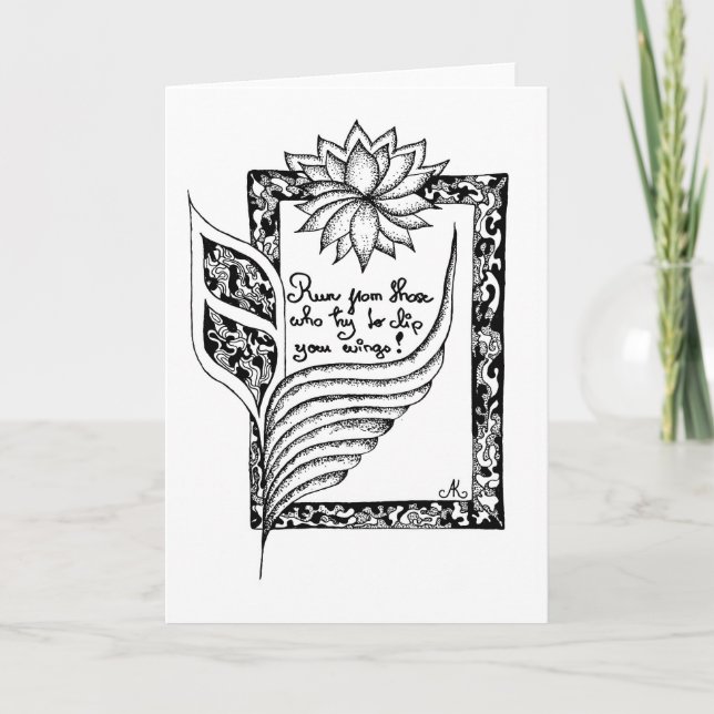 Cartão Corra daqueles que tentam cortar as asas (Frente)