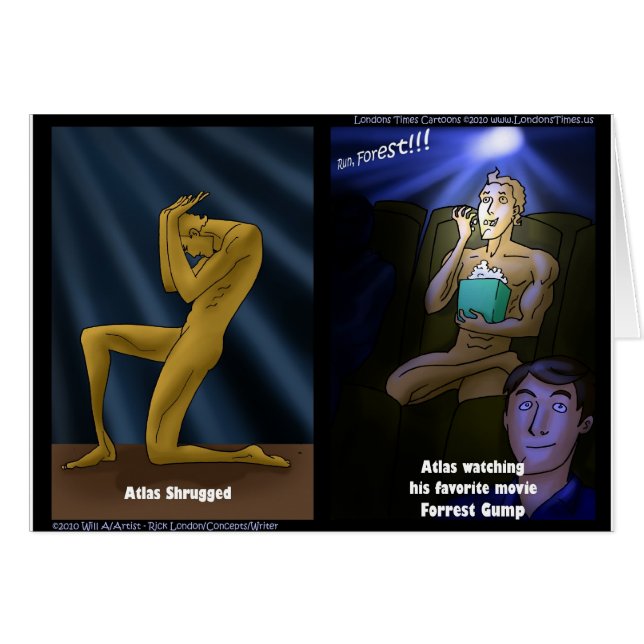 Cartão Corre, Atlas Funciona Engraçados Presentes Camiset (Frente Horizontal)