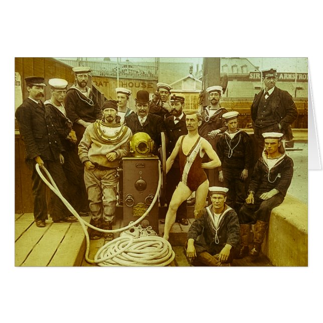 Cartão Corrediça de lanterna mágica naval real da (Frente Horizontal)