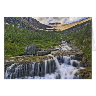 Cartão Córrego em cascata, Parque Nacional Glaciar,