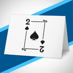 Cartão Correspondência de duas cartas de naipe de espadas