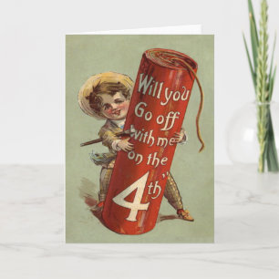 Cartão Correspondência do Firecracker do Boy Fireworks
