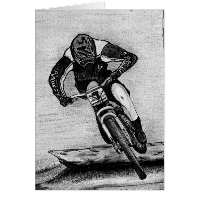 Cartão Corrida de bicicleta de montanha (Frente)