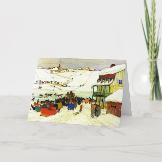 Cartão Corrida de Cavalo em Inverno Clarence Gagnon - Sau (Frente)