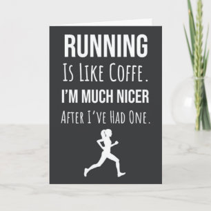 Cartão Corrida Engraçada e Café