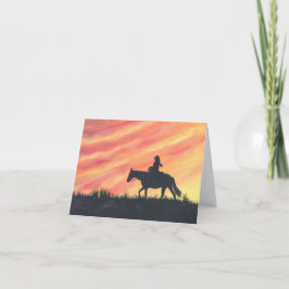 Cartão Corrida Sunset Horseback